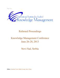 Refereed Proceeedings of KM ConferenceNovi Sad, Serbia