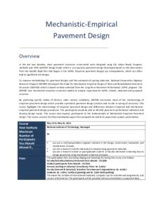 Mechanistic-Empirical Pavement Design ........................................................................................................................................... Overview In the last two decades, most pav