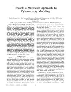 Towards a Multiscale Approach to Cybersecurity Modeling