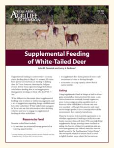 EWFSupplemental Feeding of White-Tailed Deer John M. Tomeček and Larry A. Redmon*