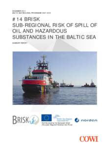 DECEMBER 2011 BALTIC SEA REGIONAL PROGRAMME #14 BRISK SUB-REGIONAL RISK OF SPILL OF OIL AND HAZARDOUS
