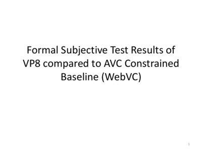 Formal Subjective Test Results of VP8 compared to AVC Constrained Baseline (WebVC)