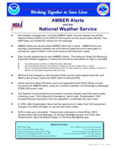 AMBER Alerts and the National Weather Service #