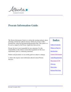 Alberta Prorate Information Guide