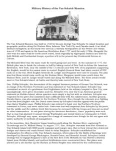 MILITARY HISTORY OF THE VAN SCHAICK MANSION: