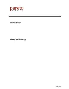 White Paper  Zheng Technology Page 1 of 7