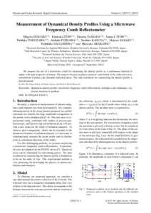 Plasma and Fusion Research: Rapid Communications  Volume 8, Measurement of Dynamical Density Profiles Using a Microwave Frequency Comb Reflectometer