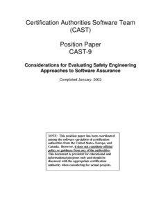 Considerations for Evaluating Safety Engineering Approaches to Software Assurance
