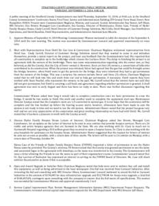 STRAFFORD COUNTY COMMISSIONERS PUBLIC MEETING MINUTES THURSDAY, SEPTEMBER 11, 2014, 9:00 A.M. A public meeting of the Strafford County Commissioners was held Thursday, September 11, 2014, at 9:00 a.m. in the Strafford Co