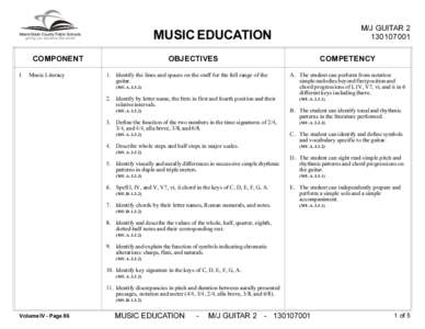 M/J GUITAR[removed]MUSIC EDUCATION COMPONENT I