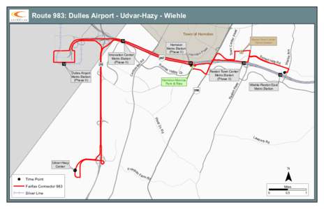 Route 983: Dulles Airport - Udvar-Hazy - Wiehle  Valle y Dr  Herndon-Monroe