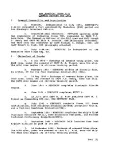 USS KENTUCKY (SSBN 737) COMMAND HISTORY FOR[removed]Command Com~osit~on and Orsanization