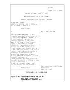 Volume 13 Pages[removed]UNITED STATES DISTRICT COURT