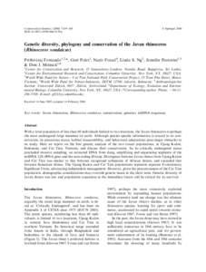 Conservation Genetics:439–448 DOIs10592 Ó SpringerGenetic diversity, phylogeny and conservation of the Javan rhinoceros