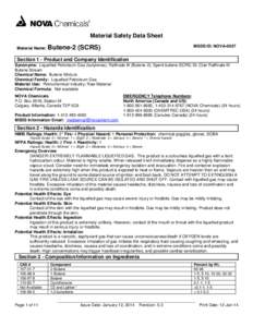 Material Safety Data Sheet Material Name: MSDS ID: NOVA[removed]Butene-2 (SCRS)