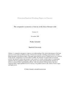 ‘The economics of the ancient Mediterranean and early modern Atlantic slave systems’