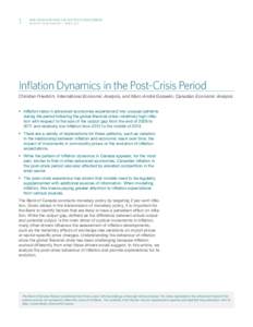 Inflation Dynamics in the Post-Crisis Period