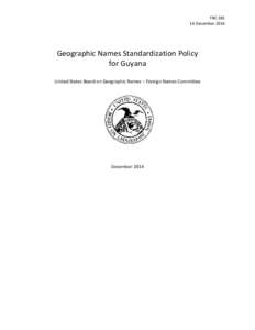 Geographic Names Standardization Policy for
