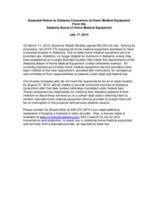 Microsoft Word - Notice to Consumers of HME in Alabama (00141705xAB3E9).docx