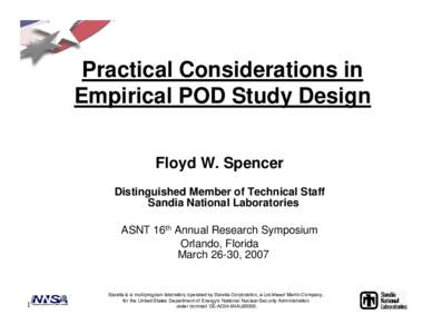 Practical Considerations in Empirical POD Study Design