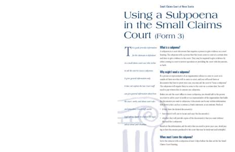 Using a Subpoena-SmallClCourt