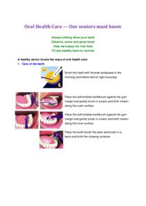 Oral Health Care --- Our seniors must know
