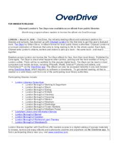 OverDrive /  Inc. / Rakuten / E-books / Library science / Electronic publishing / Mobipocket / Public library / Overdrive / OverDrive Media Console / Content Reserve