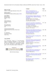 Microsoft Word - Contents Page Special Issue 2011