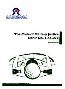 The Code of Military Justice Dahir NoMemorandum The Code of Military Justice Dahir No