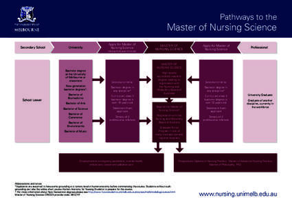 Pathways to the  Master of Nursing science secondary school  university