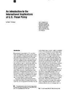 An Introduction to the International Implications of U.S. Fiscal Policy by Owen F. Humpage  Introduction