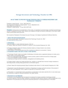 Microsoft Word - Foreign Investment and Technology Transfer Act 1992.doc