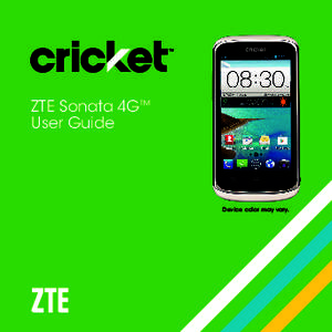 ZTE Sonata 4G™ User Guide Device color may vary.  Contents