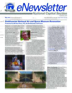 May 2016  Volume 62, Number 8  Visit ASCE-NCS on the web: http://asce-ncs.org Smithsonian National Air and Space Museum Renovation Presented by Michael Henry, PE, the Smithsonian Institution