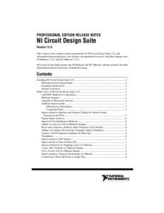 Archived: NI Circuit Design Suite Professional Edition Release Notes - National Instruments