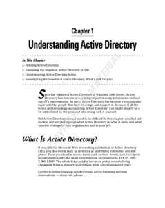 Chapter 1  AL Understanding Active Directory In This Chapter