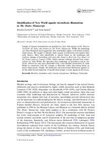 Journal of Natural History, 2014 http://dx.doi.orgIdentification of New World aquatic invertebrate illustrations in The Drake Manuscript Reuben Gofortha* and Jules Janickb