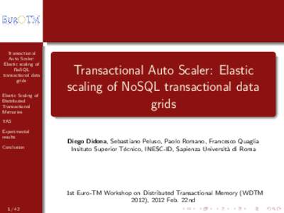 Transactional Auto Scaler: Elastic scaling of NoSQL transactional data grids