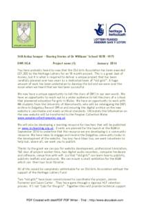 Still Ardua Semper – Sharing Stories of Dr Williams’ School[removed]DWS OGA Project news (1)  January 2014