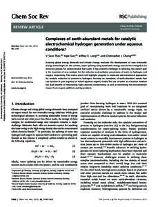 Chem Soc Rev View Article Online REVIEW ARTICLE  Downloaded by University of California - Berkeley on 05 March 2013