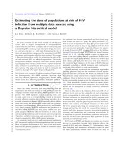 Estimating the sizes of populations at risk of HIV infection from multiple data sources using a Bayesian hierarchical model