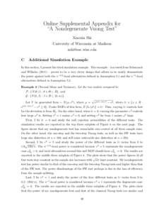 Online Supplemental Appendix for “A Nondegenerate Vuong Test” Xiaoxia Shi University of Wisconsin at Madison [removed] C