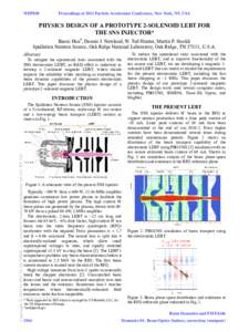 WEP038  Proceedings of 2011 Particle Accelerator Conference, New York, NY, USA PHYSICS DESIGN OF A PROTOTYPE 2-SOLENOID LEBT FOR THE SNS INJECTOR*