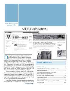 Winter 2011/Spring 2012 Volume[removed]ASOR Goes Social  D