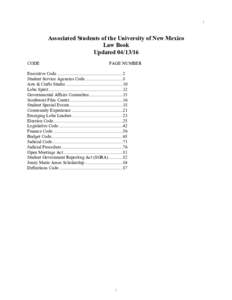 1  Associated Students of the University of New Mexico Law Book UpdatedCODE