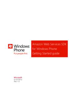 Amazon Web Services SDK for Windows Phone Getting Started guide Microsoft