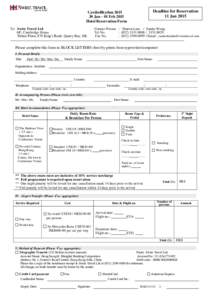 Deadline for Reservation 11 Jan 2015 CardioRhythm[removed]Jan – 01 Feb 2015 Hotel Reservation Form