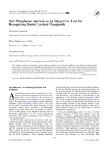 Journal of Archaeological Science, 343–352 Article No. jasc, available online at http://www.idealibrary.com on Soil Phosphorus Analysis as an Integrative Tool for Recognizing Buried Ancient Ploughso