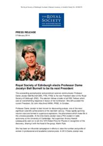 Nobel laureates in Physics / Knights Bachelor / Jocelyn Bell Burnell / Antony Hewish / Royal Society of Edinburgh / Martin Ryle / Institute of Physics / Jocelyn / Women in science / British people / Science / Fellows of the Royal Society