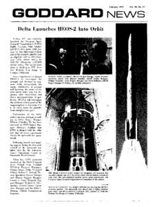 February[removed]Vol. 19, No. 11 GODDARD NEVVS Delta Launches HEOS-2 Into Orbit